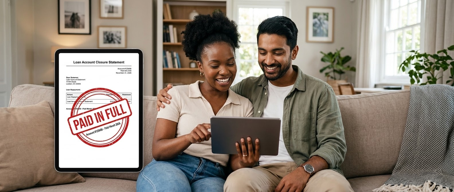 A happy couple successfully managing their student loan debt through refinancing.